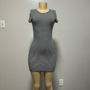 Forever 21 Black and White Striped Mini Dress
